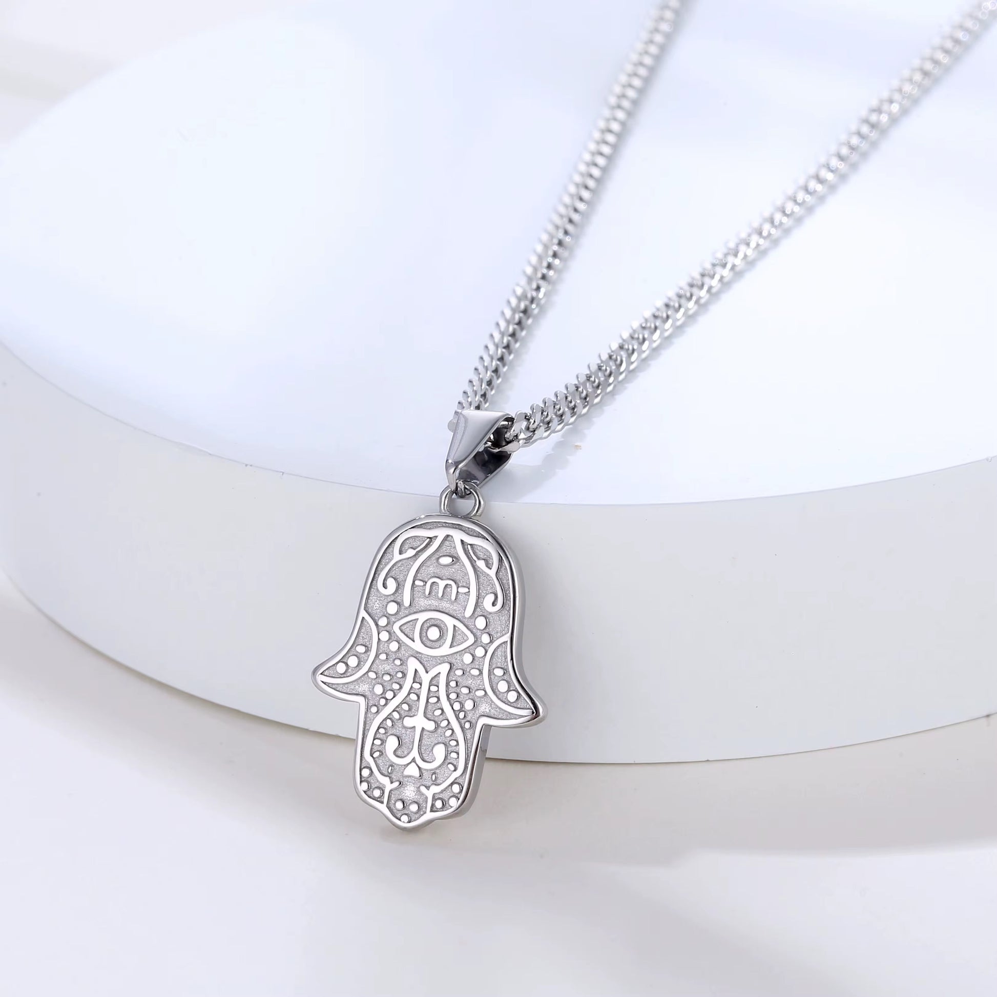 Hamsa Halskette – 18K vergoldet – Edelstahl, wasserfest, mit Auge-Schutzsymbol – in Gold & Silber