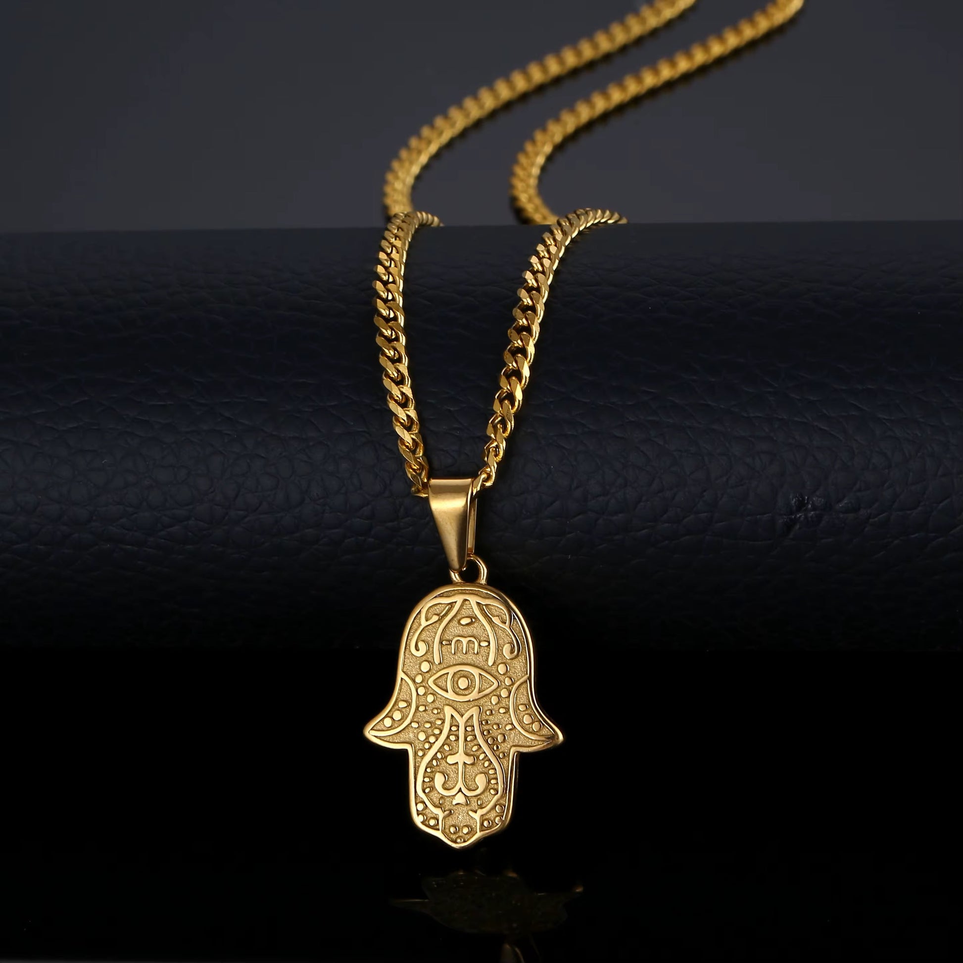 Hamsa Halskette – 18K vergoldet – Edelstahl, wasserfest, mit Auge-Schutzsymbol – in Gold & Silber