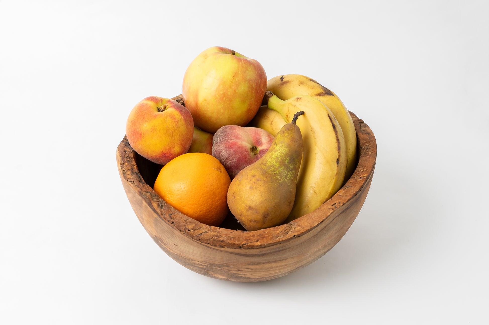Handgemachte Olivenholz-Schale mit Naturkante