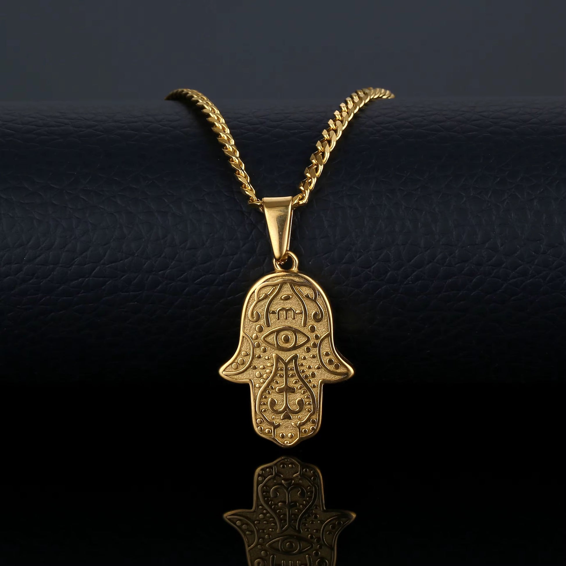 Hamsa Halskette – 18K vergoldet – Edelstahl, wasserfest, mit Auge-Schutzsymbol – in Gold & Silber