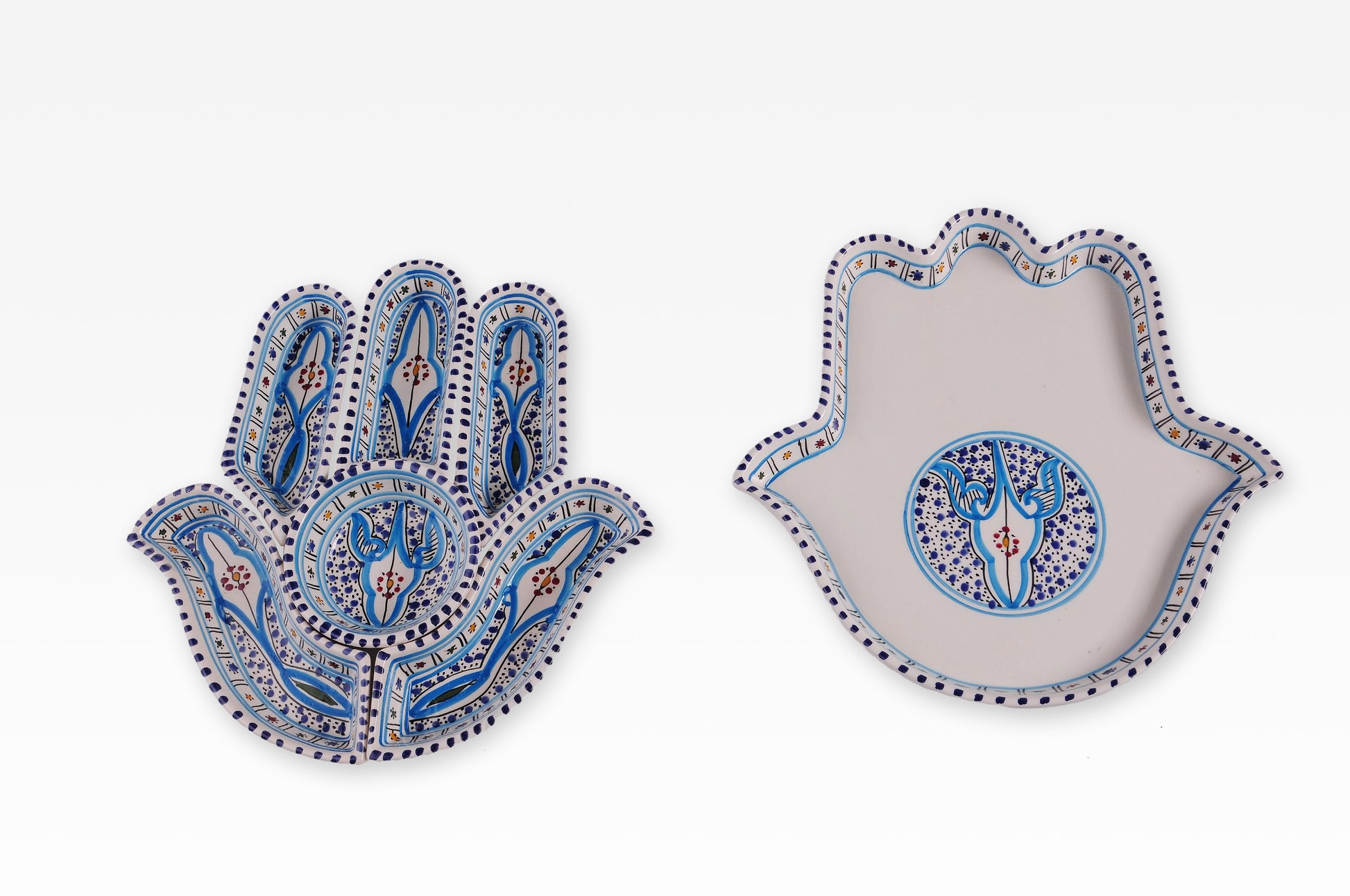Servierschale in Form der Fatima-Hand – 7-Teilig - (4 verschiedene Muster)