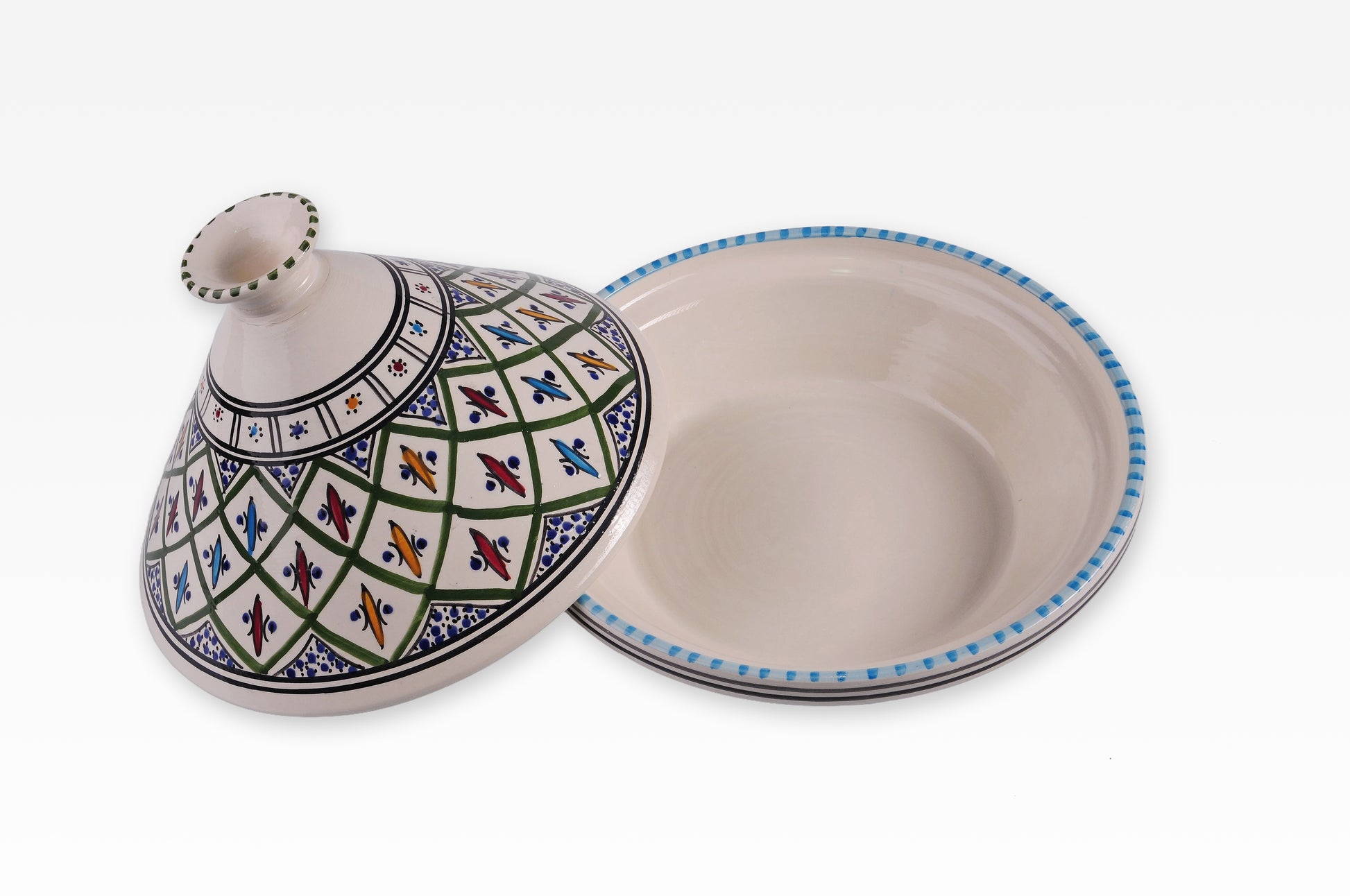 Traditionelle Tajine aus Keramik – handbemalt & einzigartig (4 veschiedene Muster)