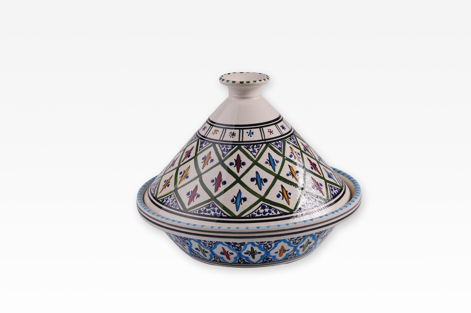 Traditionelle Tajine aus Keramik – handbemalt & einzigartig (4 veschiedene Muster)