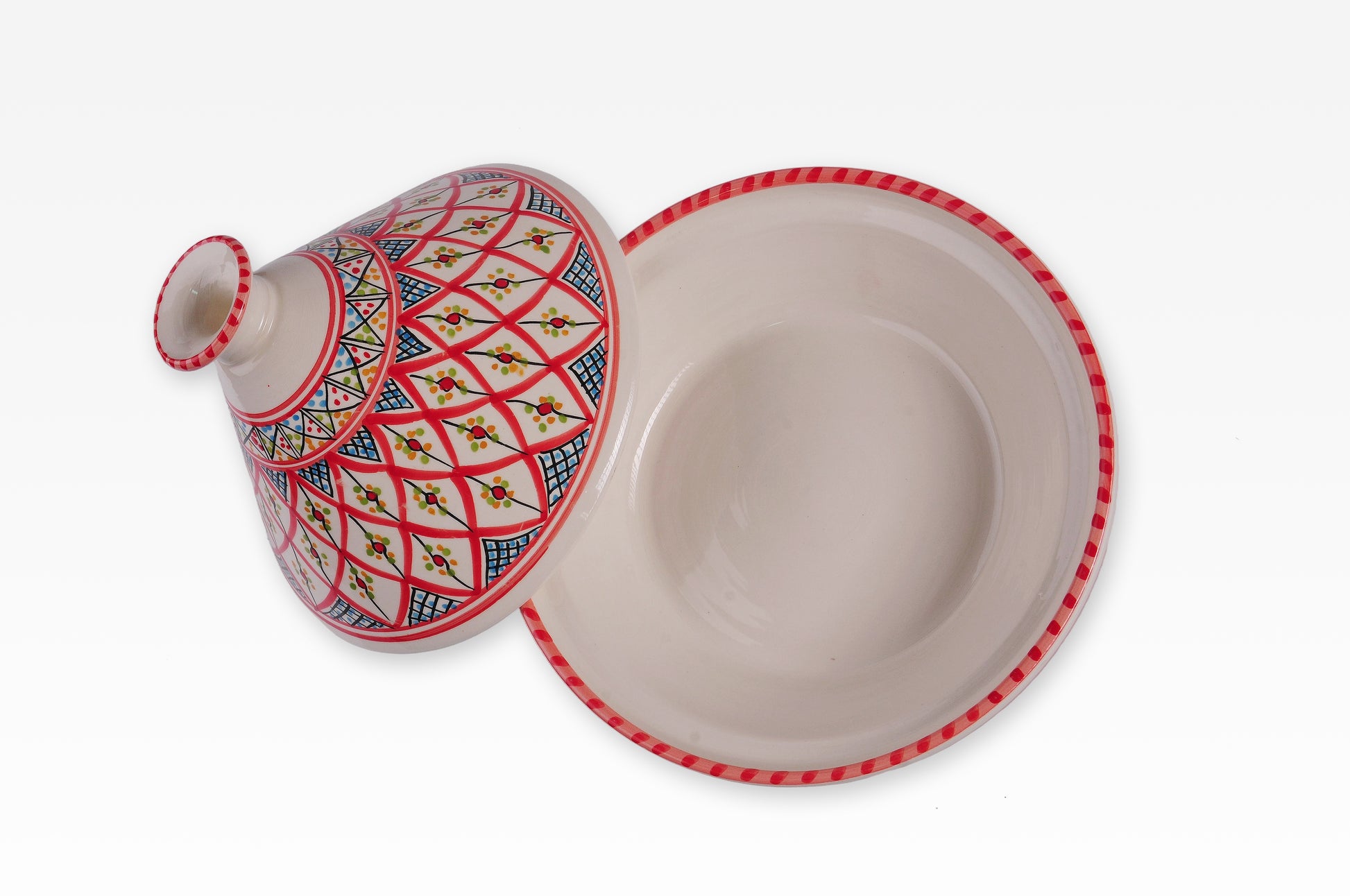 Traditionelle Tajine aus Keramik – handbemalt & einzigartig (4 veschiedene Muster)