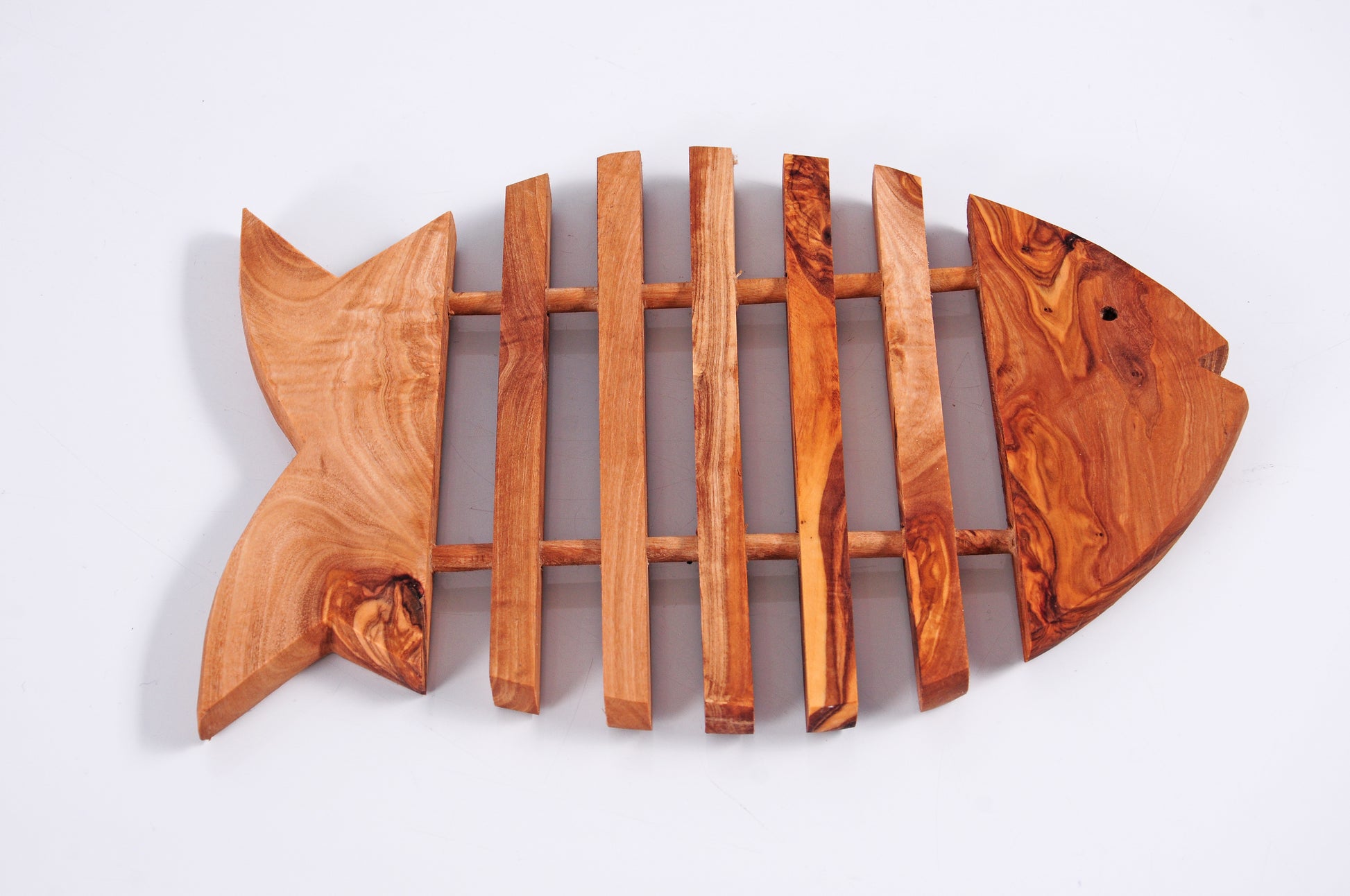 Fisch Untersetzer aus Olivenholz – 100 % handmade
