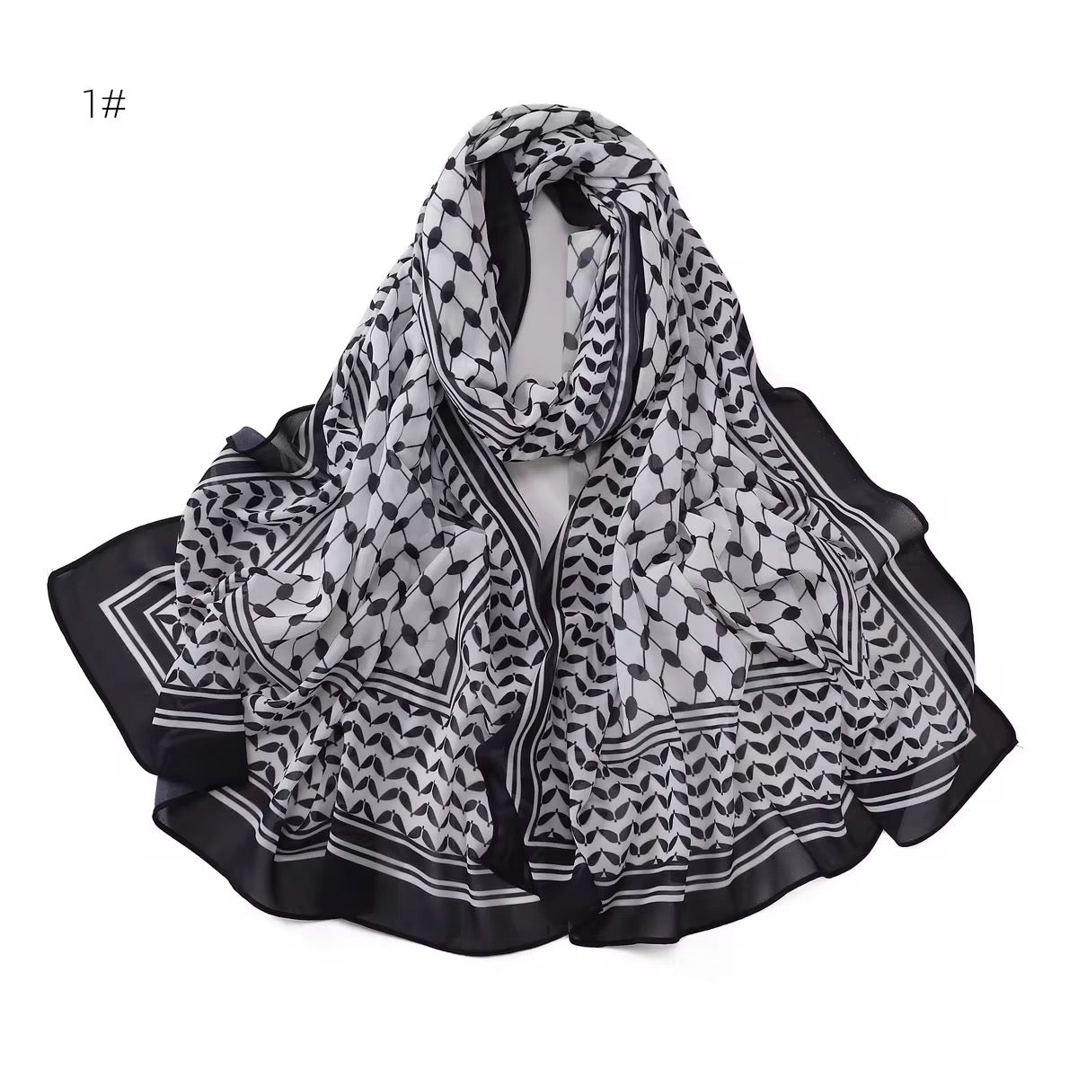Palästina Schal Kufiya Chiffon – Leicht, stilvoll & vielseitig